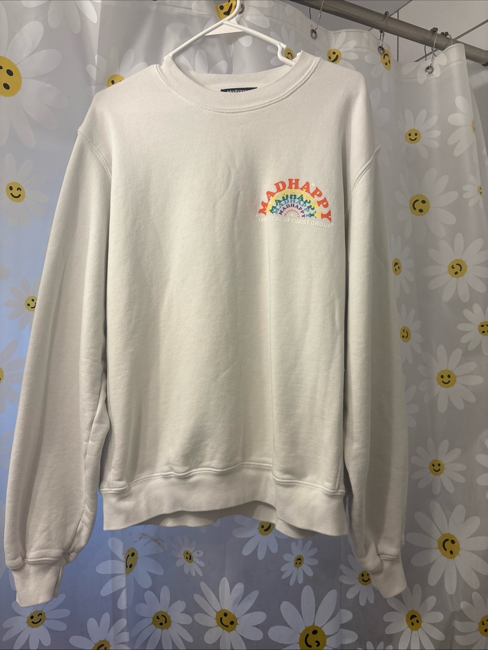 Madhappy Local Optimist Cream Crewneck with Rainbow Logo